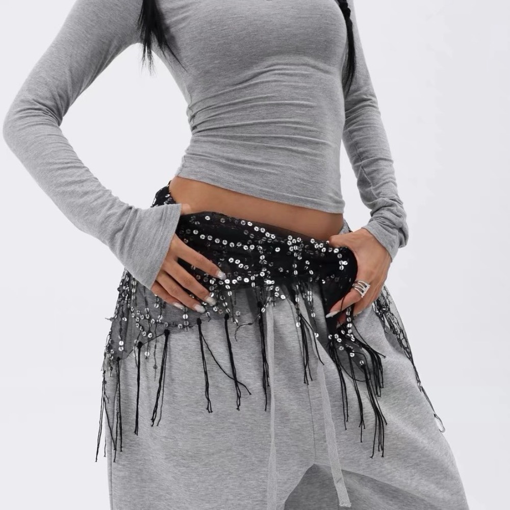 Street Fashion Thailand - Pas do tańca brzucha z cekinami,