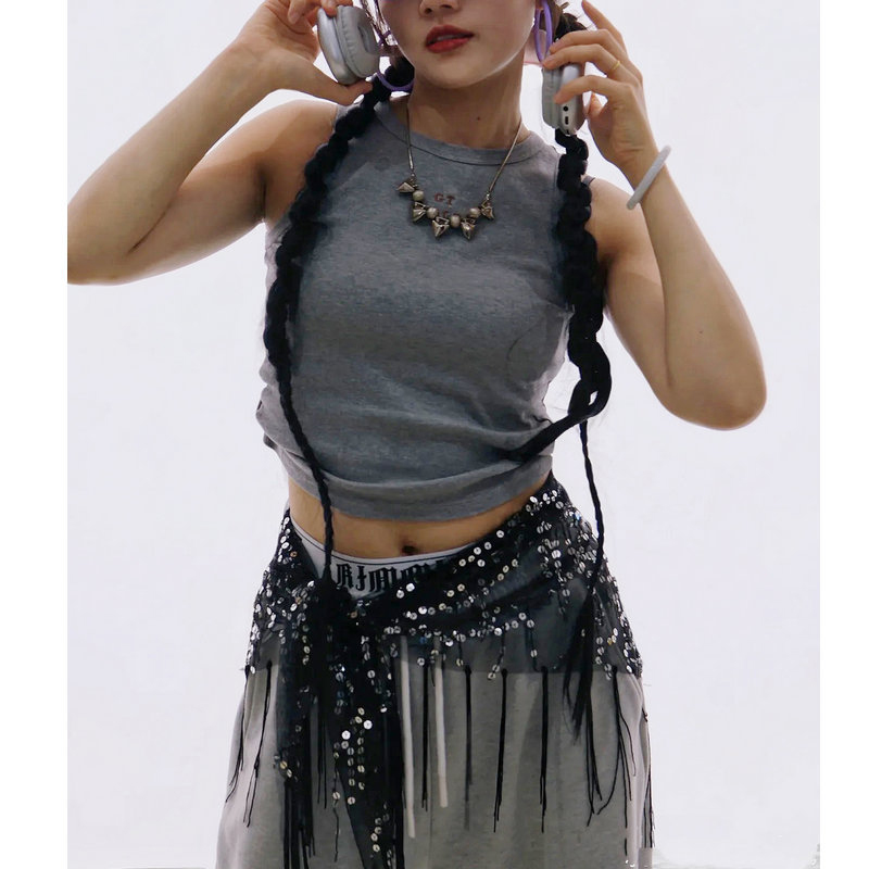 Street Fashion Thailand - Modny cekinowy pas do tańca brzucha
