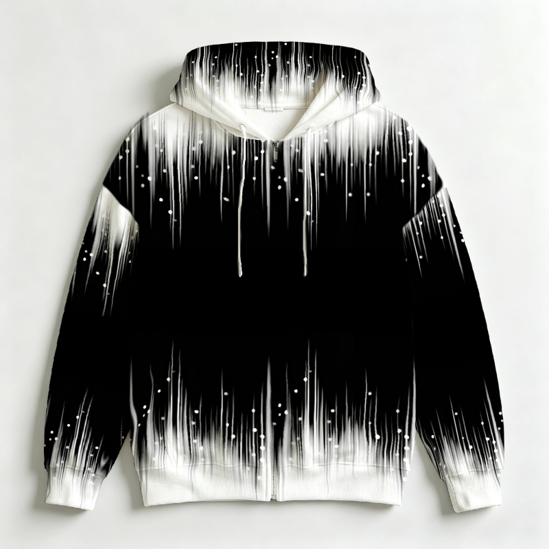 Street Fashion Reference - Męska bluza z kapturem zapinana na