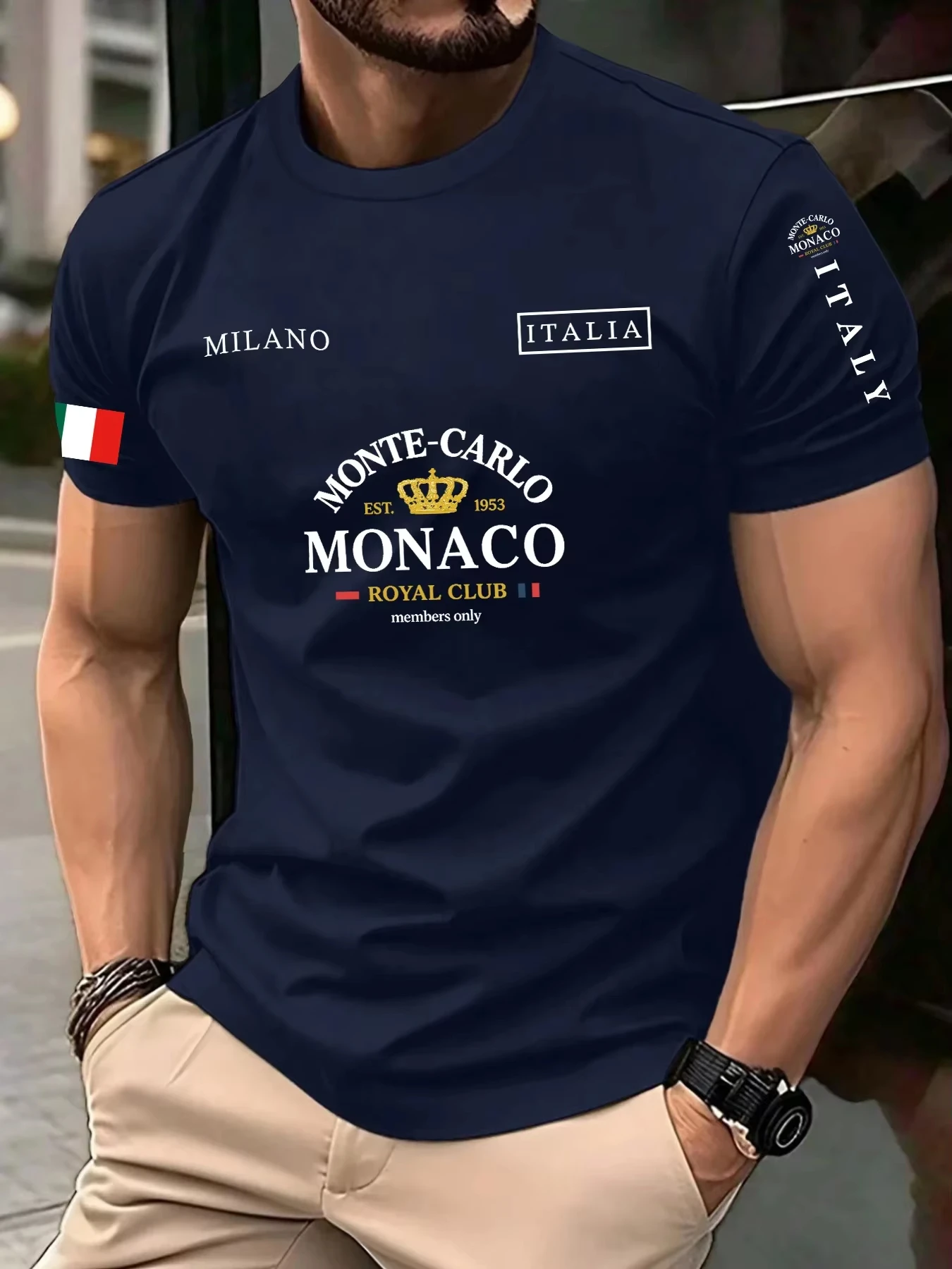 Street Fashion Monaco - Nowość 2026: Męska koszulka casualowa z