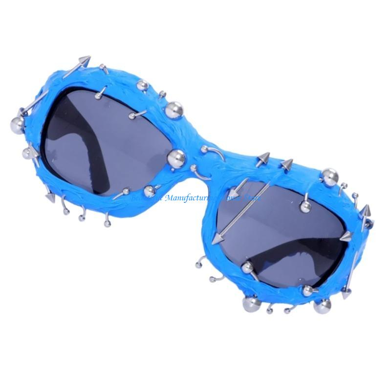 Street Fashion Reference - E56A nit punkowy okulary przeciwsłoneczne w