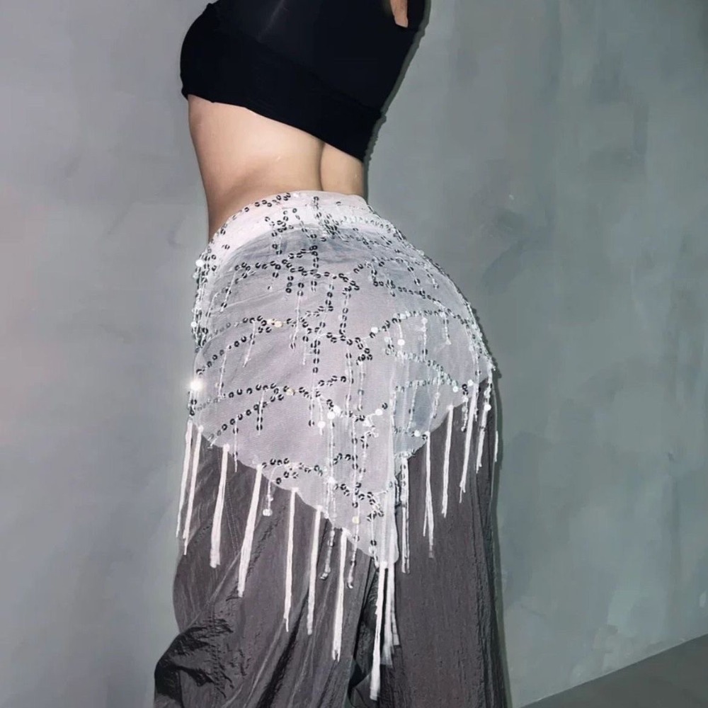 Street Fashion Thailand - Pas do tańca brzucha z cekinami,