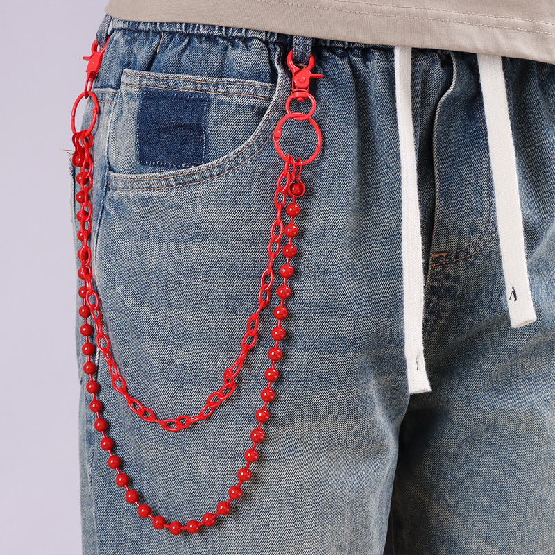 Jasnoczerwony wielowarstwowy ł – Street Fashion Jewelry recenzja i cena