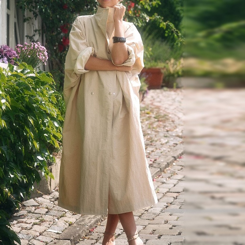 Damski płaszcz typu trench z k – Street Fashion Look recenzja i cena
