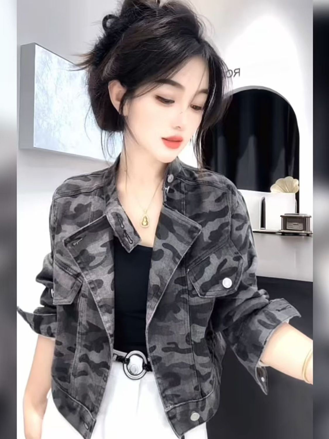 Amerykańska kurtka dżinsowa w  – Street Fashion Look recenzja i cena