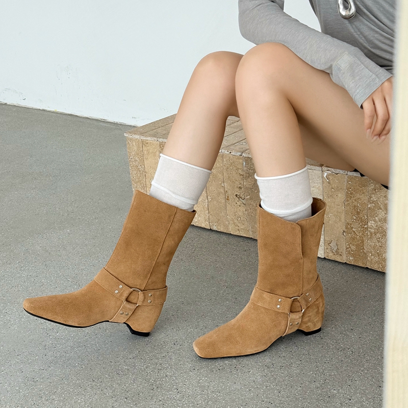 Damskie zamszowe botki do kost – Street Fashion Look recenzja i cena